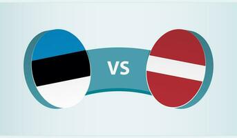 Estônia versus Letônia, equipe Esportes concorrência conceito. vetor