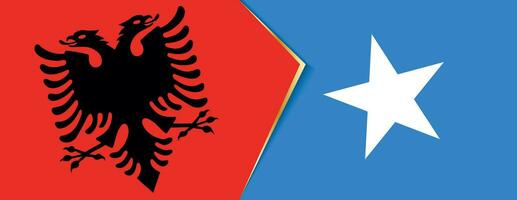Albânia e Somália bandeiras, dois vetor bandeiras.