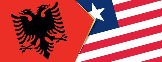 Albânia e Libéria bandeiras, dois vetor bandeiras.