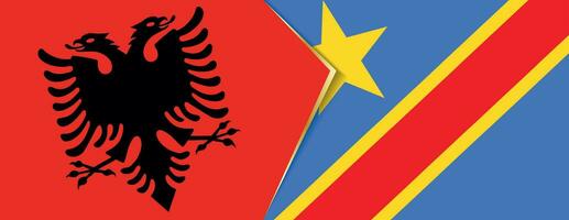 Albânia e dr Congo bandeiras, dois vetor bandeiras.