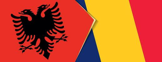 Albânia e Chade bandeiras, dois vetor bandeiras.