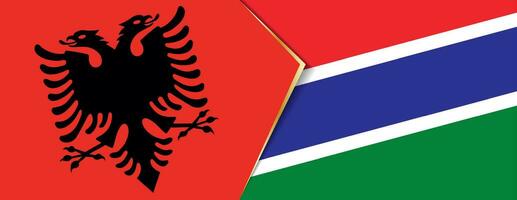 Albânia e Gâmbia bandeiras, dois vetor bandeiras.