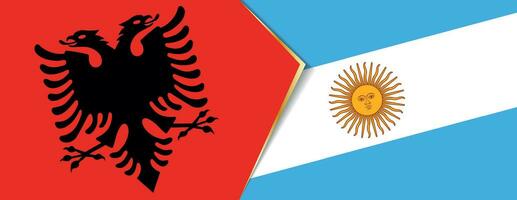 Albânia e Argentina bandeiras, dois vetor bandeiras.