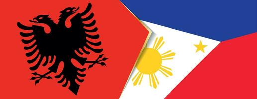 Albânia e Filipinas bandeiras, dois vetor bandeiras.