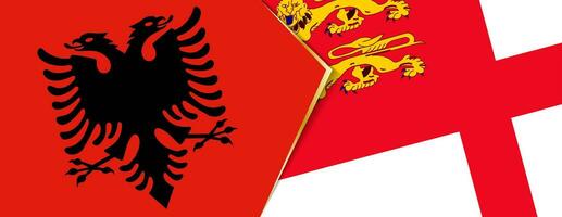 Albânia e sarar bandeiras, dois vetor bandeiras.