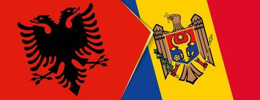 Albânia e Moldova bandeiras, dois vetor bandeiras.