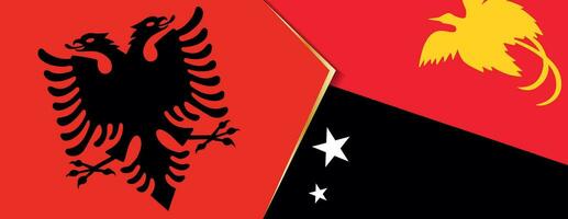 Albânia e papua Novo Guiné bandeiras, dois vetor bandeiras.