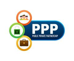 ppp público privado parceria. conectados mercado. seguro finança investimento. vetor estoque ilustração
