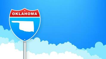 Oklahoma Estado mapa esboço estrada placa. vetor ilustração