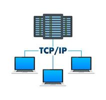 tcp ip transmissão ao controle protocolo. Internet protocolo. vetor estoque ilustração