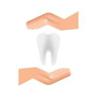 dentes ícone dentista. saudável dentes dentro mãos. humano dentes. vetor ilustração