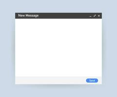 o email modelo. em branco e enviar navegador janela. enviar mensagem rede página vetor quadro. vetor estoque ilustração.