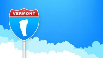 Vermont mapa em estrada placa. bem-vinda para Estado do vermont. vetor ilustração