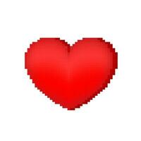 desenho animado coração pixel para jogos Projeto. feliz namorados dia fundo. coração ícone vetor. vetor ilustração Projeto