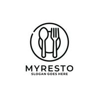 ilustração vetorial de design de logotipo de restaurante vetor