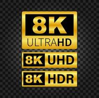 8k ultra hd rótulo. Alto tecnologia. conduziu televisão mostrar. vetor ilustração.