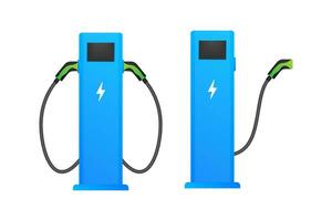 elétrico veículo cobrando estação ícone. plano ev cobrar. elétrico carro. vetor estoque ilustração