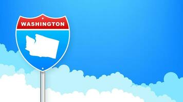 Washington mapa em estrada placa. bem-vinda para Estado do Washington. vetor ilustração