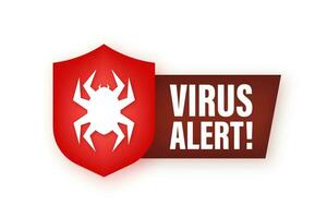 Perigo símbolo vetor ilustração. vírus proteção. computador vírus alerta. segurança Internet tecnologia, dados seguro. néon ícone.