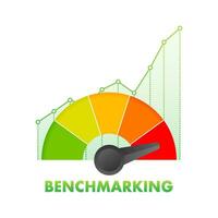 avaliação comparativa velocímetro, geral indicador, o negócio conceito. vetor estoque ilustração.