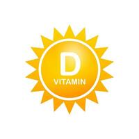 Vitamina d ícone com Sol. vetor estoque ilustração