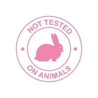 não testado em animais. crueldade livre Rosa bandeira. vegano emblema. embalagem Projeto. natural produtos. vetor estoque ilustração