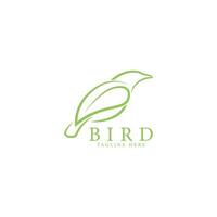 folha com pássaro logotipo Projeto vetor