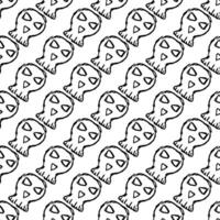 padrão de halloween sem costura. fundo de dia das bruxas doodle vetor