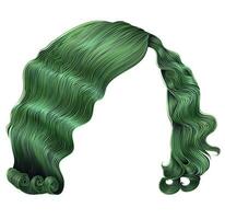 mulher curto cabelos verde . moda beleza retro estilo . realista 3d . vetor