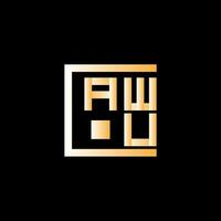 awu carta logotipo vetor projeto, awu simples e moderno logotipo. awu luxuoso alfabeto Projeto