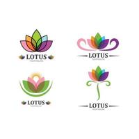 modelo de logotipo de design de flores de lótus de vetor de beleza