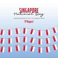 modelo de banners do dia da independência de Singapura. vetor