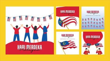 modelo de banners do dia da independência da Malásia. design com bandeira nacional. vetor