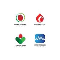 logotipo do hospital e ícones de cuidados de saúde ícones modelo de aplicativos vetor