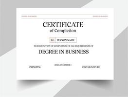 licenciatura em design de certificados empresariais vetor