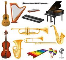 Diferentes tipos de instrumentos musicais