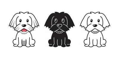 vector cartoon conjunto de cão maltês