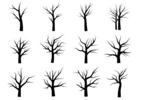 árvore morta sem folhas doodle vetor