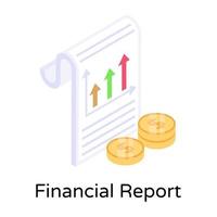 relatório financeiro e de dados vetor