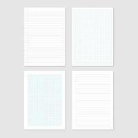 coleção de folhas de papel de formato a4, ilustração vetorial vetor