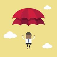 empresário africano com guarda-chuva duplo, conceito de negócio. vetor