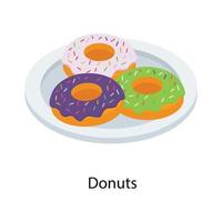 conceitos de prato donut vetor