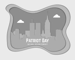 9 11 america patriot day new york city landscape papercut vetor