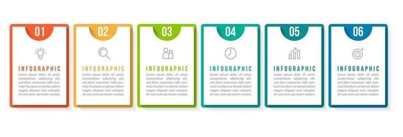 modelo de design de infográfico simples de 6 etapas vetor