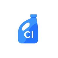 ícone de cilindro de cloro em branco vetor