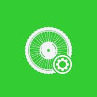 ícone de serviço de roda de bicicleta elétrica vetor