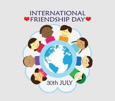 dia da amizade internacional vetor