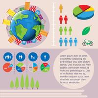 Infográfico de mundo e pessoas vetor