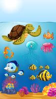 fofos animais marinhos debaixo d&#39;água vetor