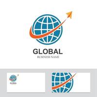 logotipo, ícone, ilustração vetorial global de cartão de empresa vetor